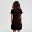 Robe droite boutonn&eacute;e noir femme