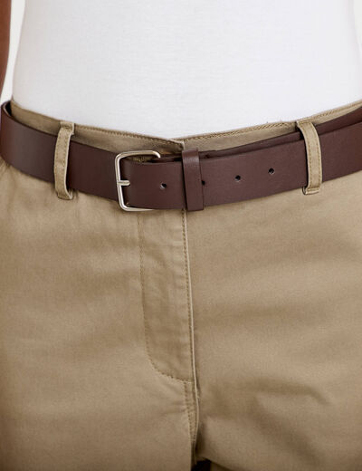 Pantalon chino avec ceinture amovible gris femme