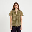 Blouse droite longue manches courtes vert femme