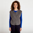 Gilet sans manches effet polaire gris fonc&eacute; femme