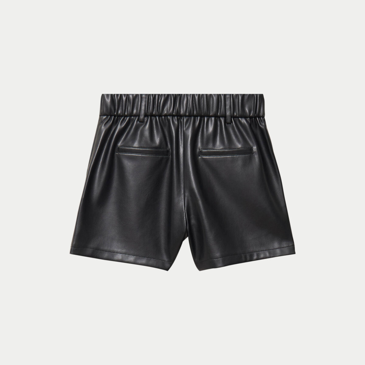 Short en similicuir noir femme