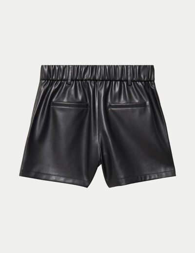 Short en similicuir noir femme