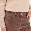 Pantalon droit en velours jaune femme
