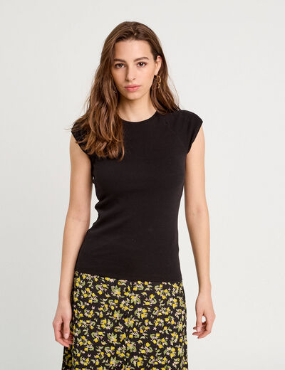 T-shirt manches courtes noir femme