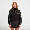 Coupe-vent oversize cropped bi-mati&egrave;re noir femme