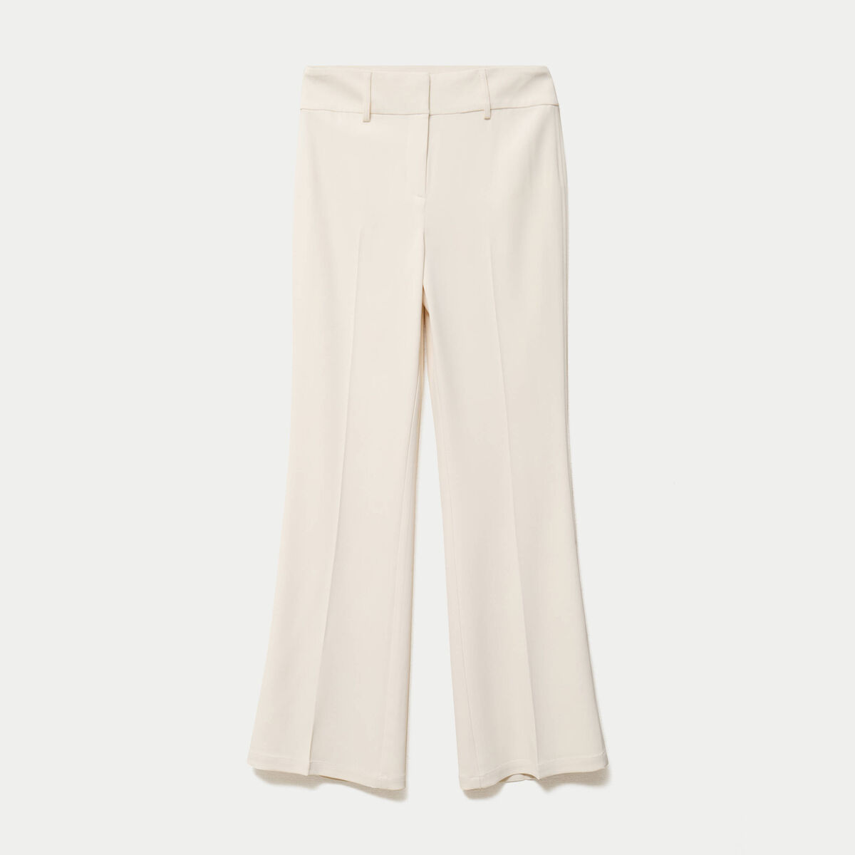 Pantalon bootcut taille standard ecru femme