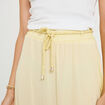 Jupe longue &eacute;vas&eacute;e satin jaune clair femme