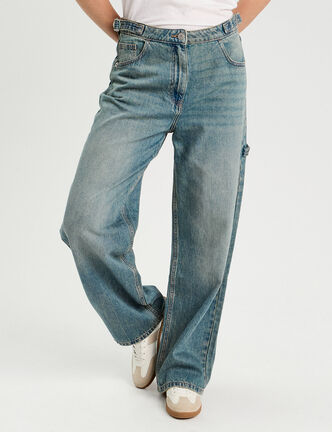 Jeans wide leg carpenter denim dirty femme