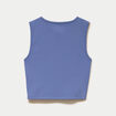 D&eacute;bardeur col rond bleu fonc&eacute; femme