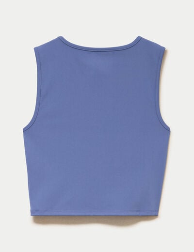 D&eacute;bardeur col rond bleu fonc&eacute; femme