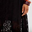 Jupe &eacute;vas&eacute;e longueur 3/4 dentelle noir femme