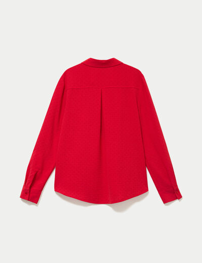 Blouse droite manches longues rouge femme
