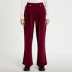 Pantalon large taille standard bordeaux femme