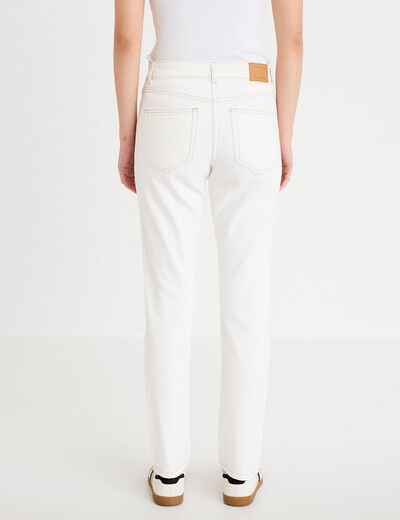 Jean slim taille standard denim blanc femme
