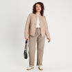 Veste droite zipp&eacute;e sable femme