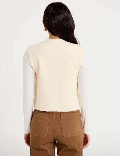 Gilet sans manches broderie sable femme