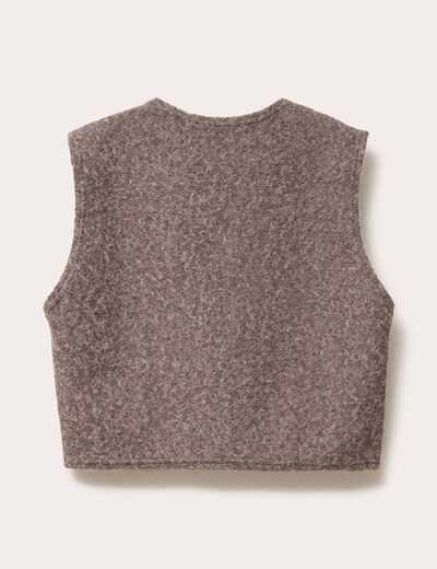 Veste sans manches effet polaire sable femme