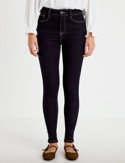 Jean skinny taille haute denim brut rinse femme