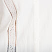 Blouse broderie col V manches longues ecru femme