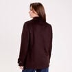Caban col tailleur manches longues marron fonc&eacute; femme
