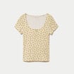 T-shirt ajust&eacute; manches courtes blanc femme