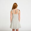 Robe patineuse courte &agrave; fines bretelles gris femme