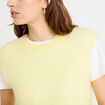 Pull sans manches jaune clair femme