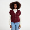 Gilet sans manches bordeaux femme