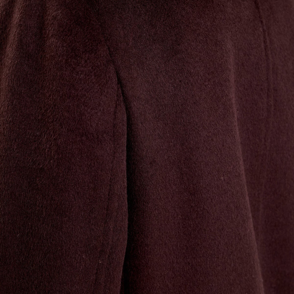 Caban col tailleur manches longues marron fonc&eacute; femme