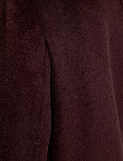 Caban col tailleur manches longues marron fonc&eacute; femme
