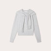 Pull effet 2-en-1 gris fonc&eacute; femme