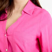 Chemise lin col V manches longues rose femme