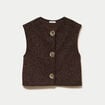 Gilet sans manches effet polaire marron fonc&eacute; femme