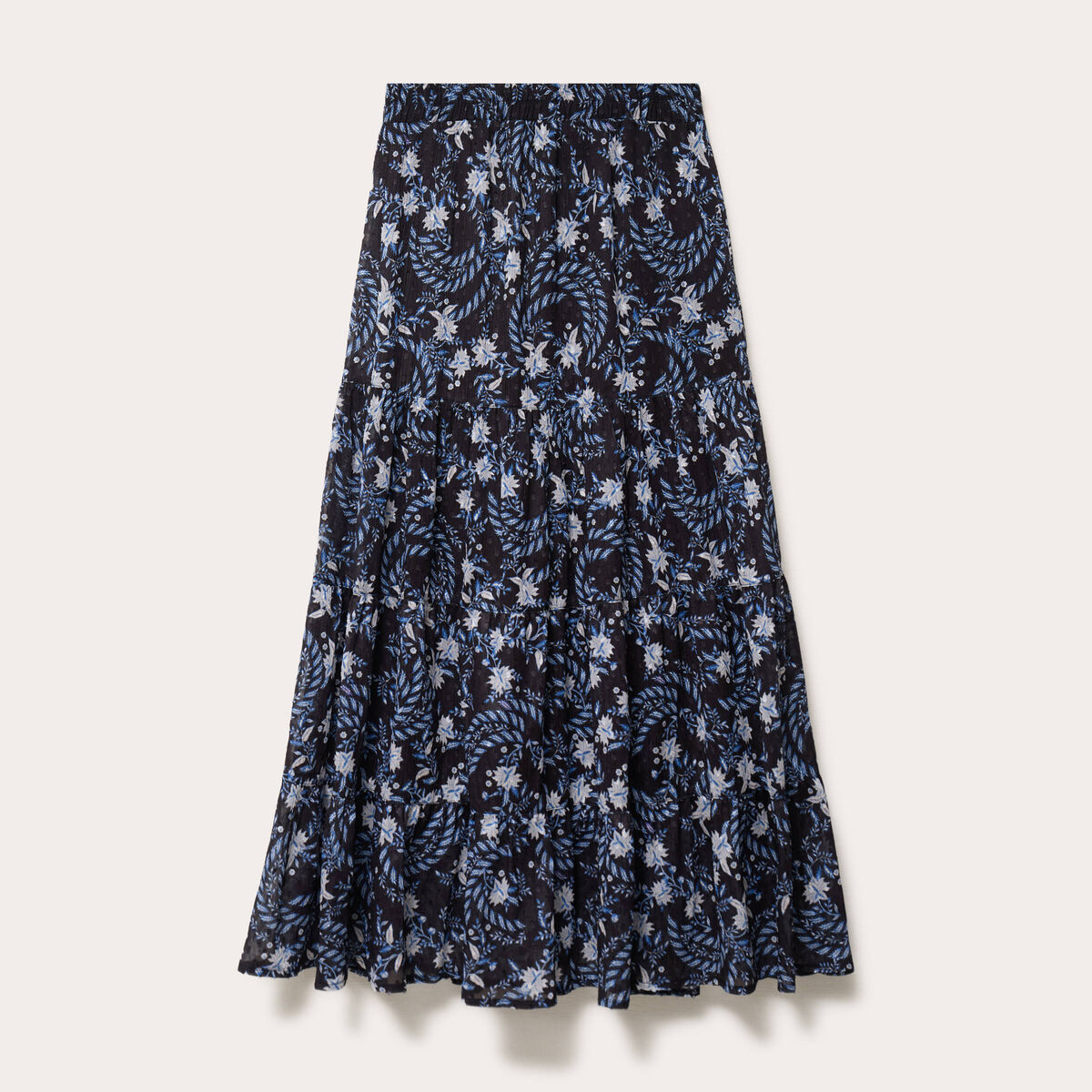 Jupe longue fluide noir femme