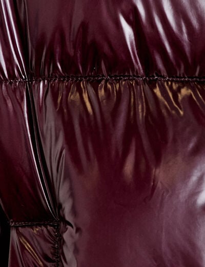 Doudoune bas resserr&eacute; manches longues violet fonc&eacute; femme