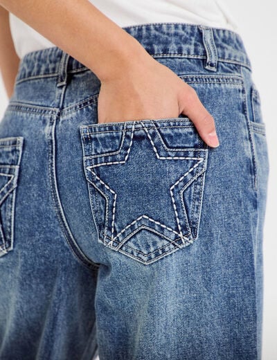 Jean wide leg taille basse denim triple stone femme