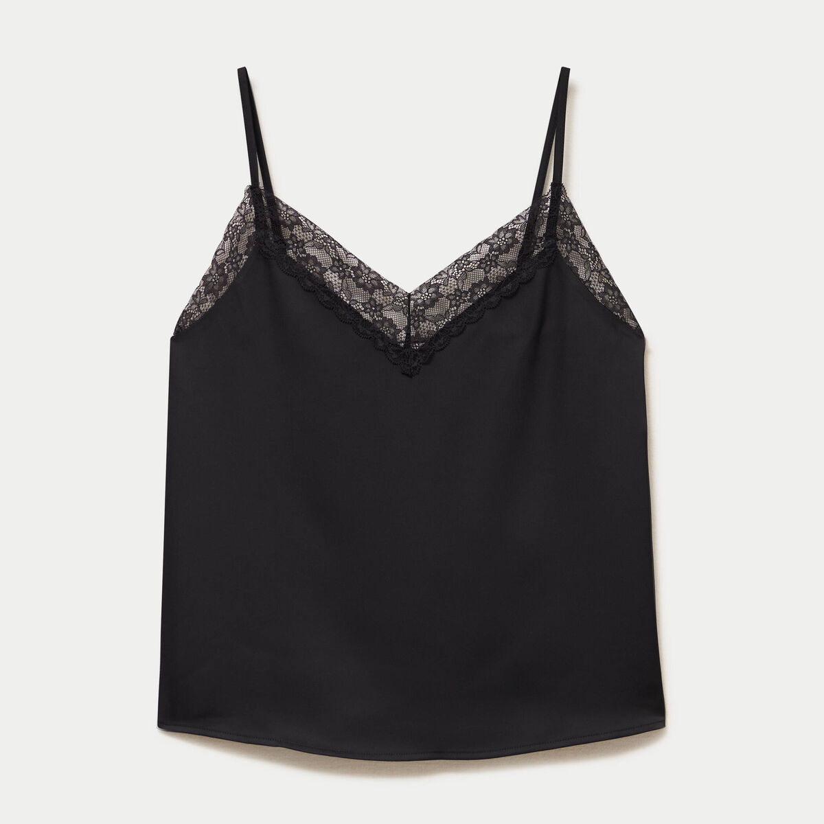 D&eacute;bardeur ajust&eacute; d&eacute;collet&eacute; dentelle noir femme