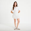 Jupe patineuse courte en dentelle blanc femme