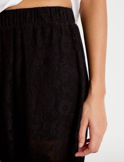 Pantalon bouffant taille standard noir femme