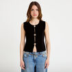 Gilet sans manches col rond noir femme