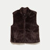 Veste r&eacute;versible sans manches marron fonc&eacute; femme
