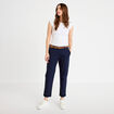 Pantalon chino 7/8&egrave;me bleu marine femme