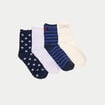 Bo&icirc;te cadeau 4 paires chaussettes bleu marine femme
