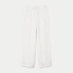 Pantalon large taille standard ecru femme