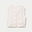 Veste sans manches effet polaire ecru femme