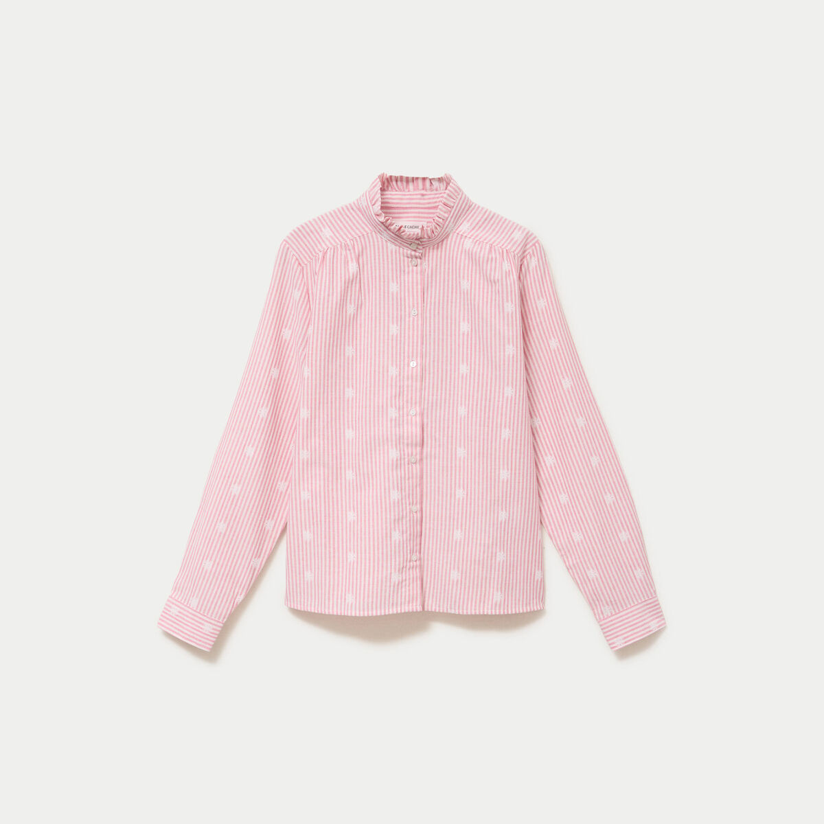 Chemise droite manches longues rouge clair femme