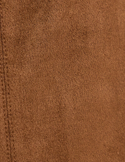 Robe courte &eacute;vas&eacute;e sans manches marron femme