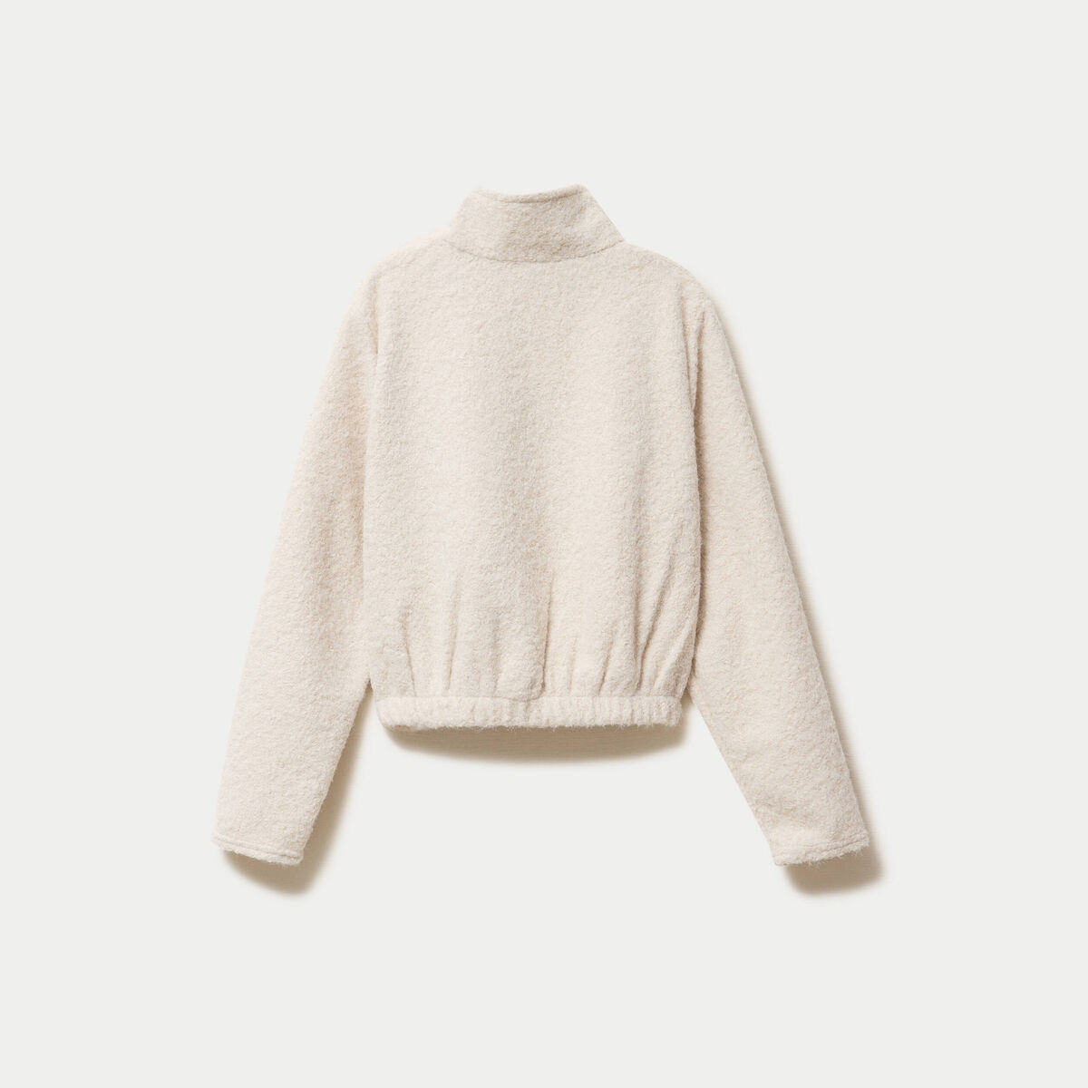 Veste zipp&eacute;e effet polaire beige femme