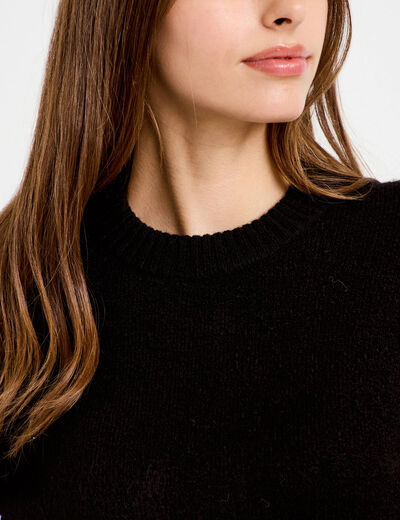 Pull manches longues noir femme