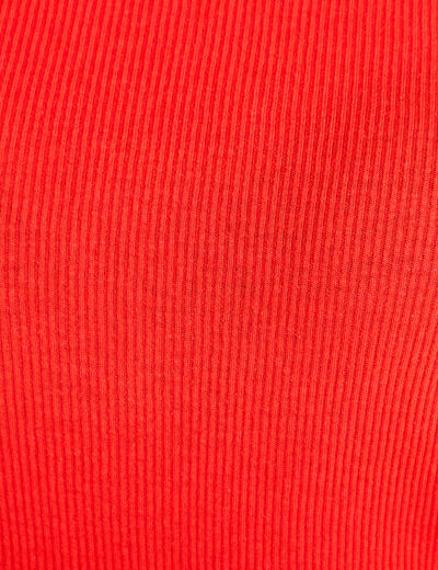 T-shirt ajust&eacute; col rond manches courtes rouge femme